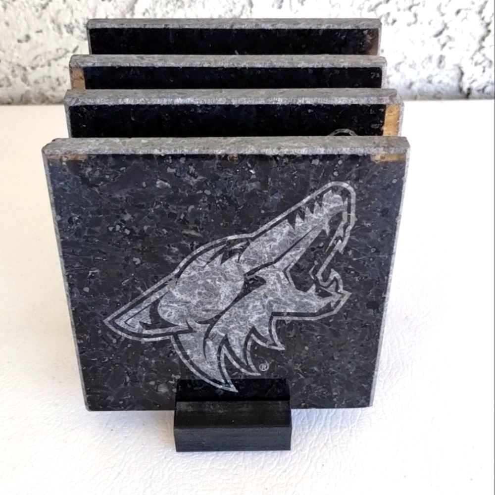 NHL Granite Arizona Coyotes Team Coasters Set Of 4 Unused